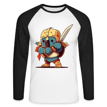 Süsser Koalaritter - Unisex Baseballshirt langarm - Weiß/Schwarz - Vorne - Nik (191cm)
