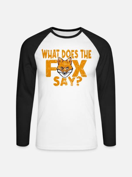 What does the Fox say - Unisex Baseballshirt langarm - Weiß/Schwarz