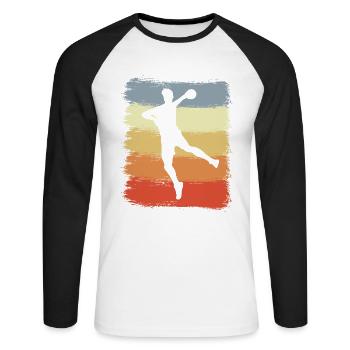 Handball pour enfants - T-shirt baseball manches longues Homme - blanc/noir - Devant - Nik (191cm)