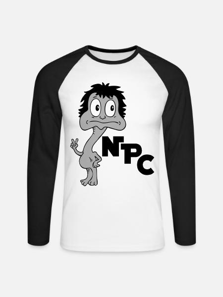 Sprüche Lustige Comic NPC - Unisex Baseballshirt langarm - Weiß/Schwarz