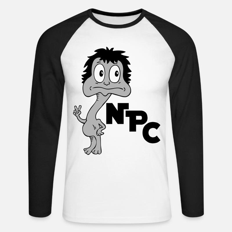 Sprüche Lustige Comic NPC - Unisex Baseballshirt langarm - Weiß/Schwarz