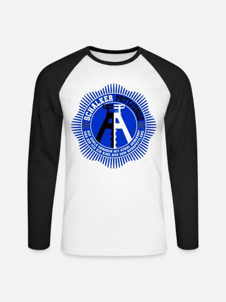 Schalker Pottjunge | Farben änderbar - Unisex Baseballshirt langarm - Weiß/Schwarz