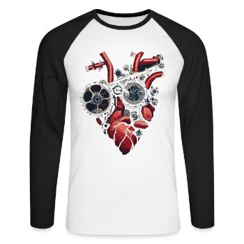 Two-wheeler mechanic machines heart - Unisex Long Sleeve Baseball T-Shirt - white/black - Front - Nik (191cm)