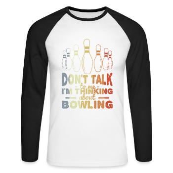 Vintage Bowling - Unisex Long Sleeve Baseball T-Shirt - white/black - Front - Nik (191cm)