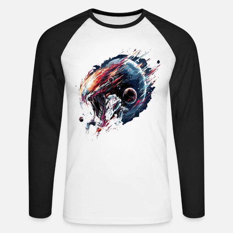 Alien Creature Planet Sci-Fi - Unisex Baseballshirt langarm - Weiß/Schwarz