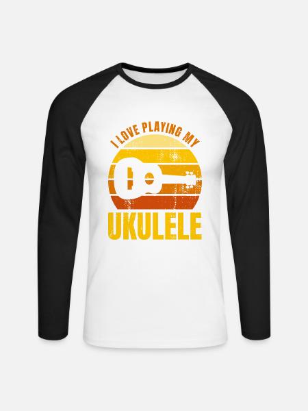 Motivational Ukulele Saying - Unisex Long Sleeve Baseball T-Shirt - white/black