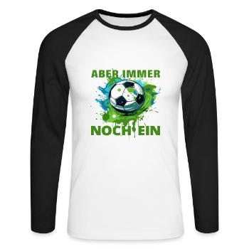 Fußballer 29 Geburtstag Fußballspieler Spruch - Unisex Baseballshirt langarm - Weiß/Schwarz - Vorne - Nik (191cm)