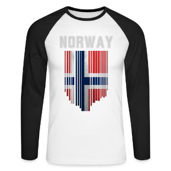 Norwegian flag, Norwegian pride - Unisex Long Sleeve Baseball T-Shirt - white/black - Front - Nik (191cm)