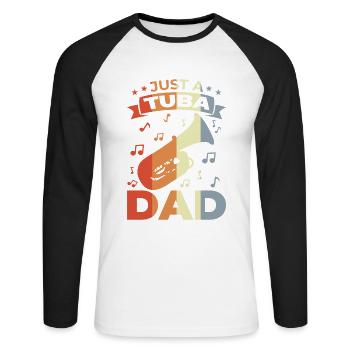 Juste un père tuba - T-shirt baseball manches longues Homme - blanc/noir - Devant - Nik (191cm)
