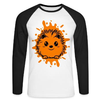 Igel Tier Baby - Unisex Baseballshirt langarm - Weiß/Schwarz - Vorne - Nik (191cm)