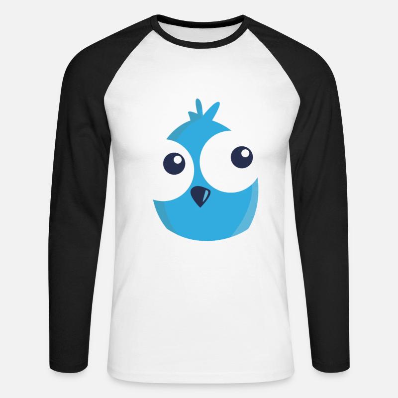 all tonight Eule - Unisex Baseballshirt langarm - Weiß/Schwarz