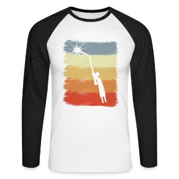 Electronic welding - Unisex Long Sleeve Baseball T-Shirt - white/black - Front - Nik (191cm)