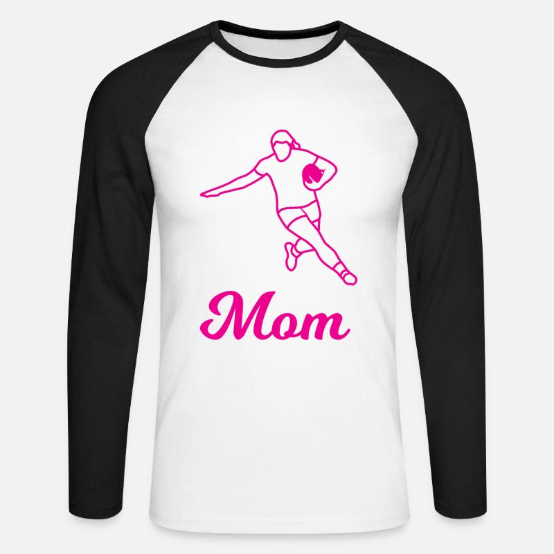 Mamma di rugby - Maglia da baseball a manica lunga da uomo - bianco/nero