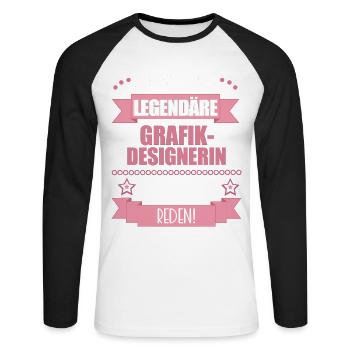 Grafikdesignerin Kreativexpertin süßes Geschenk - Unisex Baseballshirt langarm - Weiß/Schwarz - Vorne - Nik (191cm)