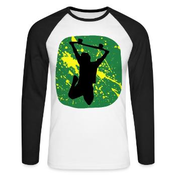 Skate Skateboard - Unisex Long Sleeve Baseball T-Shirt - white/black - Front - Nik (191cm)