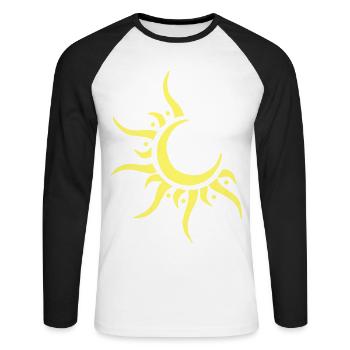 Sun & Moon - Unisex Long Sleeve Baseball T-Shirt - white/black - Front - Nik (191cm)
