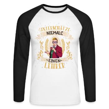 Lehrer Bildung Geschenk Pädagoge Klassenzimmer - Unisex Baseballshirt langarm - Weiß/Schwarz - Vorne - Nik (191cm)