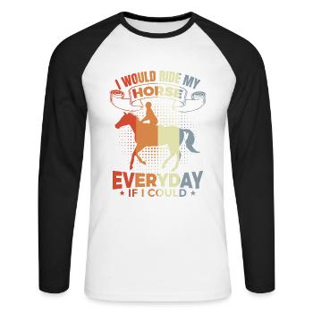 Rider Inspiration - Unisex Long Sleeve Baseball T-Shirt - white/black - Front - Nik (191cm)