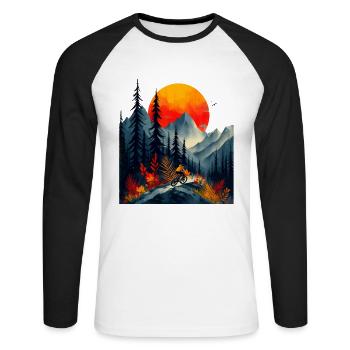 Vtt - T-shirt baseball manches longues Homme - blanc/noir - Devant - Nik (191cm)
