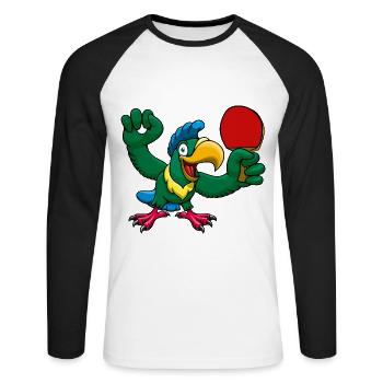 Ping Pong Champion Design Table Tennis and - Unisex Long Sleeve Baseball T-Shirt - white/black - Front - Nik (191cm)
