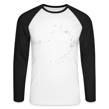Hirsch Fantasy Sternbild Geweih - Unisex Baseballshirt langarm - Weiß/Schwarz - Vorne - Nik (191cm)