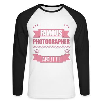 Fotografin Beruf Damen Geschenk - Unisex Baseballshirt langarm - Weiß/Schwarz - Vorne - Nik (191cm)