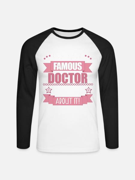 Doktorin Beruf Damen Geschenk - Unisex Baseballshirt langarm - Weiß/Schwarz