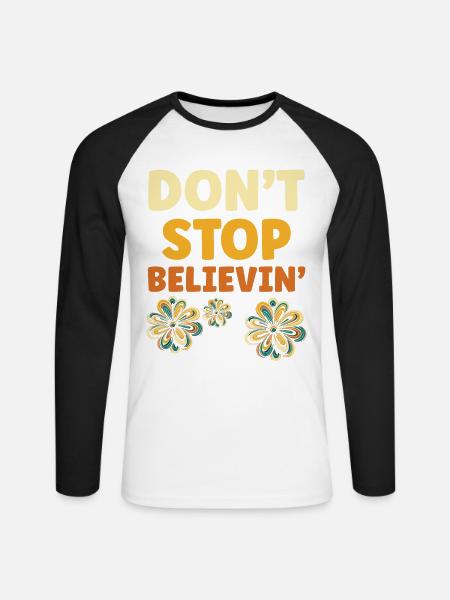 Blütenmuster mit Positiv-Slogan - Unisex Baseballshirt langarm - Weiß/Schwarz
