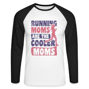 Mère et coureuse - T-shirt baseball manches longues Homme - blanc/noir - Devant - Nik (191cm)