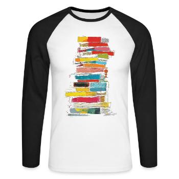 Book, Drawing, Colorful Art, Illustration, Motif, Book - Unisex Long Sleeve Baseball T-Shirt - white/black - Front - Nik (191cm)