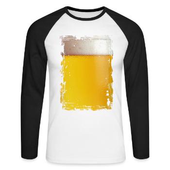 Beer - Unisex Long Sleeve Baseball T-Shirt - white/black - Front - Nik (191cm)