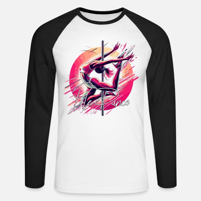 Pole Dance Dynamics pink gift - Unisex Long Sleeve Baseball T-Shirt - white/black