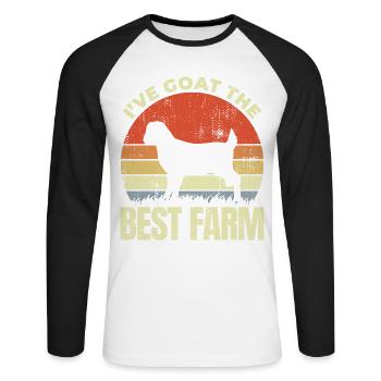 Farmer's Saying - Unisex Long Sleeve Baseball T-Shirt - white/black - Front - Nik (191cm)