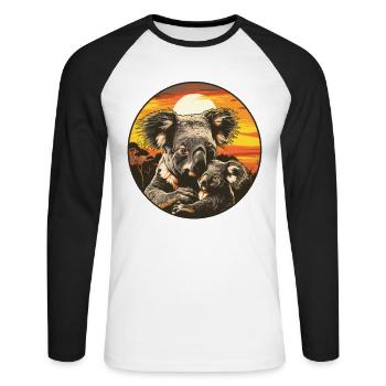 Koala Bear Dad Koala Bear Father Son Koala Bear - Unisex Long Sleeve Baseball T-Shirt - white/black - Front - Nik (191cm)