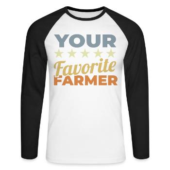 Bester Landwirt - Unisex Baseballshirt langarm - Weiß/Schwarz - Vorne - Nik (191cm)