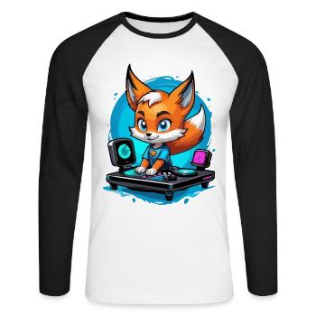 Musician Fuchs DJ - Unisex Long Sleeve Baseball T-Shirt - white/black - Front - Nik (191cm)