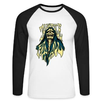 Justice for all - Unisex Long Sleeve Baseball T-Shirt - white/black - Front - Nik (191cm)