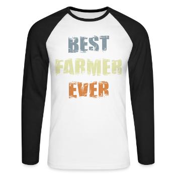 Bester Landwirt aller Zeiten - Unisex Baseballshirt langarm - Weiß/Schwarz - Vorne - Nik (191cm)