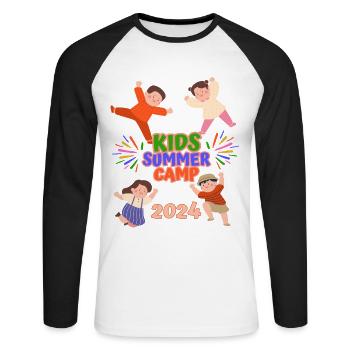 Camp d’été pour enfants - T-shirt baseball manches longues Homme - blanc/noir - Devant - Nik (191cm)