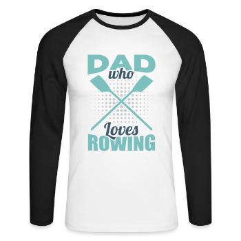 Rowing father - Unisex Long Sleeve Baseball T-Shirt - white/black - Front - Nik (191cm)
