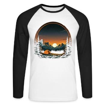 Outdoor Sunset - Unisex Long Sleeve Baseball T-Shirt - white/black - Front - Nik (191cm)