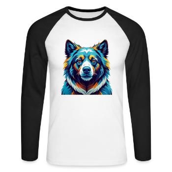 Tahltan Bear Dog Breed Colorful Cartoon Kawaii - Unisex Long Sleeve Baseball T-Shirt - white/black - Front - Nik (191cm)