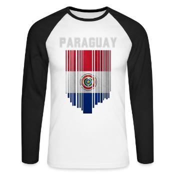 Paraguayan flag, Paraguayan pride - Unisex Long Sleeve Baseball T-Shirt - white/black - Front - Nik (191cm)