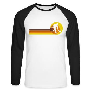 Jeu de balles de pickleball Joueur de pickleball - T-shirt baseball manches longues Homme - blanc/noir - Devant - Nik (191cm)