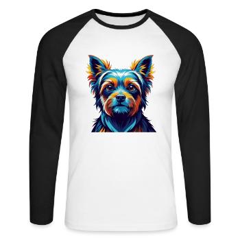 Perro De Presa Mallorquin Hunderasse Cartoon Kawaii - Unisex Baseballshirt langarm - Weiß/Schwarz - Vorne - Nik (191cm)