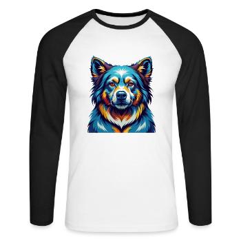 Tahltan Bear Dog Breed Colorful Cartoon Kawaii - Unisex Long Sleeve Baseball T-Shirt - white/black - Front - Nik (191cm)