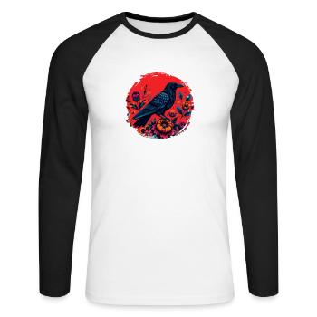 Éleveur d’oiseaux Ornithologue Ornithologue Ornithologue - T-shirt baseball manches longues Homme - blanc/noir - Devant - Nik (191cm)
