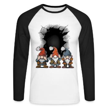 Dwarfs, Dwarfs, Gnomes, , , Fairy Tales, Child - Unisex Long Sleeve Baseball T-Shirt - white/black - Front - Nik (191cm)