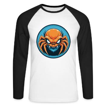araignée mignon kawaii dessin animé clipart animal animal logo - T-shirt baseball manches longues Homme - blanc/noir - Devant - Nik (191cm)