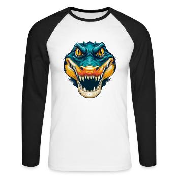 =SUBSTITUTE($K$13502,"[x]",$D13502) - Unisex Long Sleeve Baseball T-Shirt - white/black - Front - Nik (191cm)